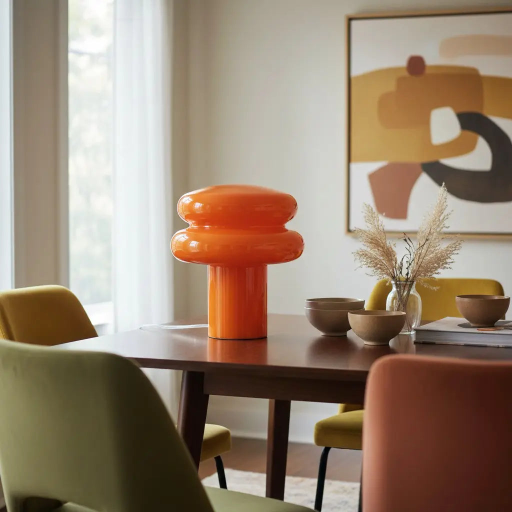 Bauhaus mushroom opal glass table lamp