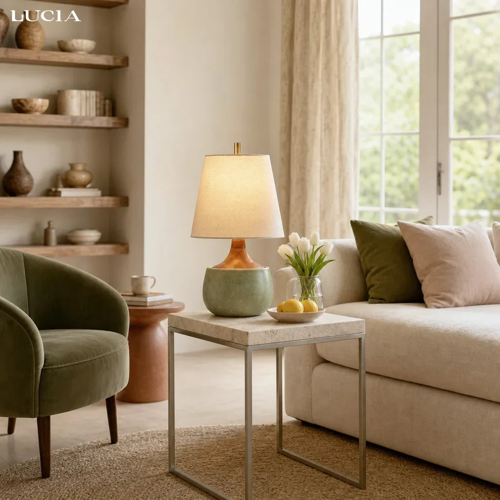 Cement table lamp for living room