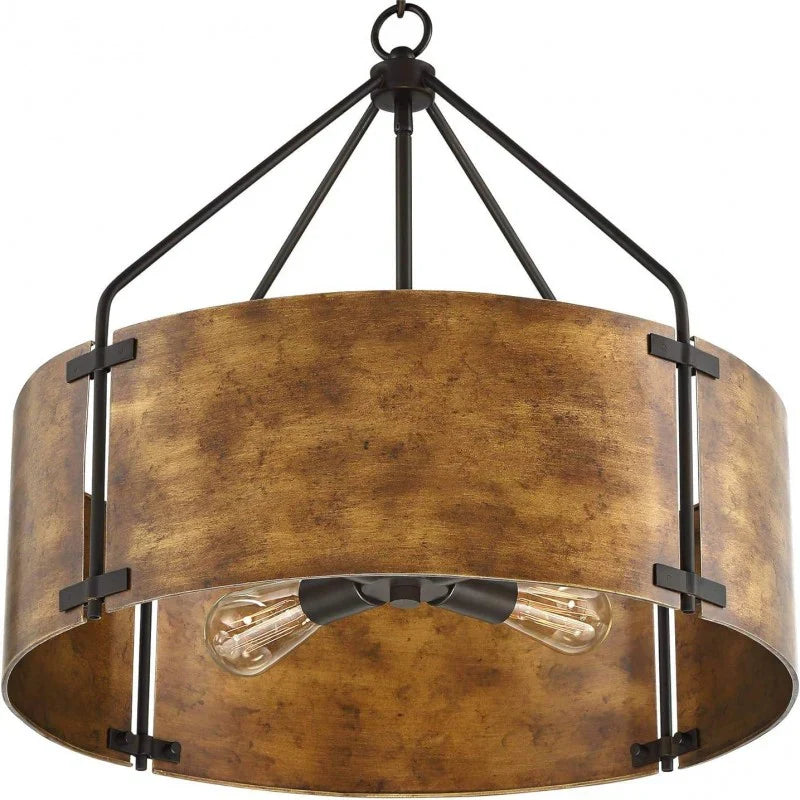 Bronze pendant with downward lighting