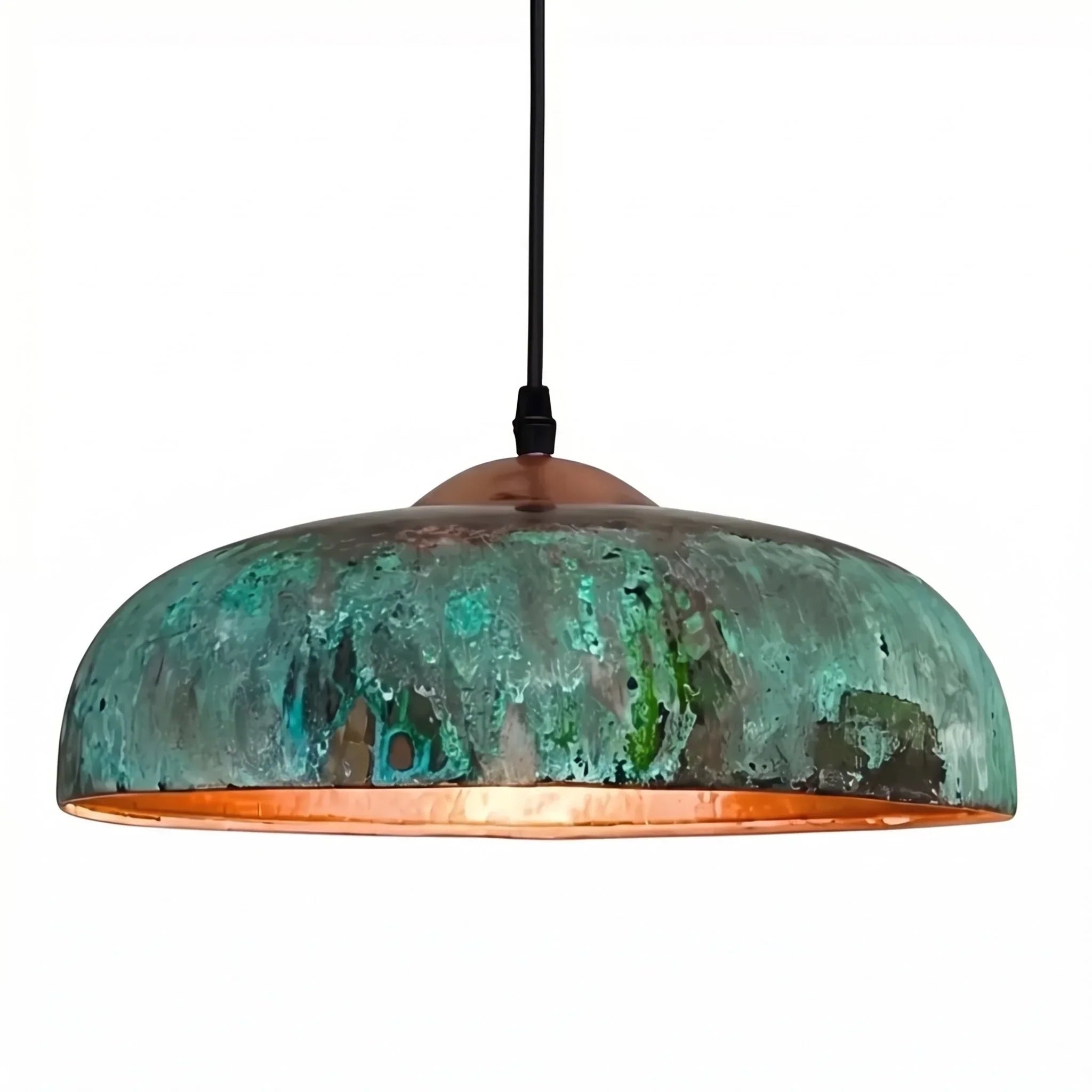 Metal pendant light with downward lighting