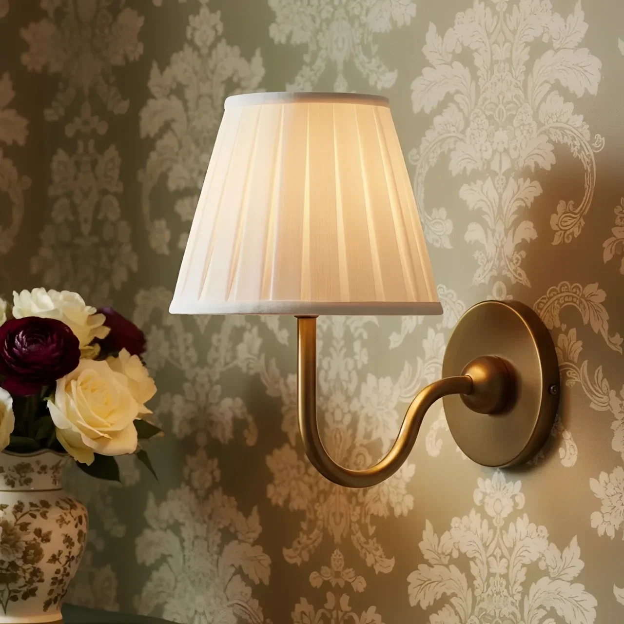 Fabric wall sconce for entryway