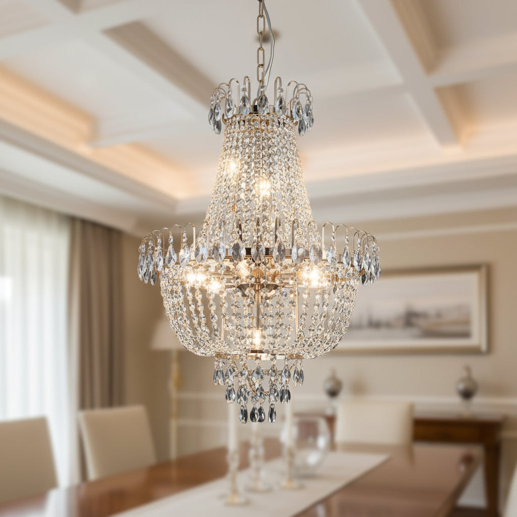 Gold crystal chandelier for dining room