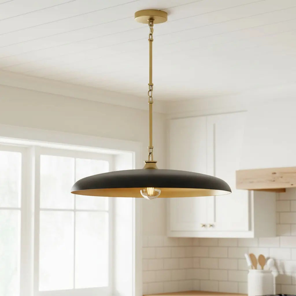 Hardwired disc pendant light