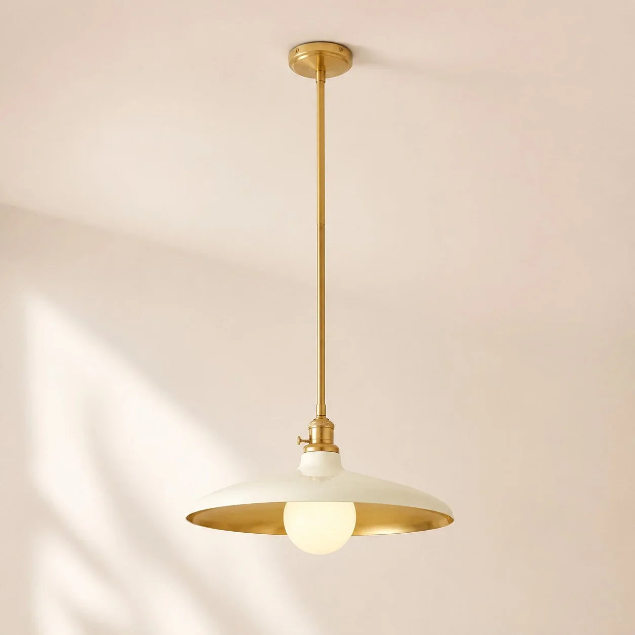 Hardwired metal pole pendant light