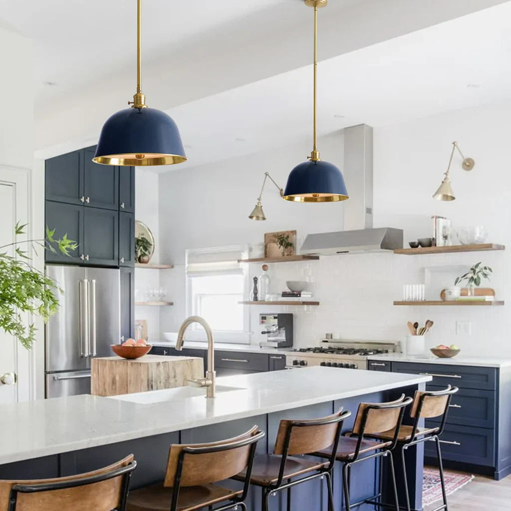 Pendant light with iron shade