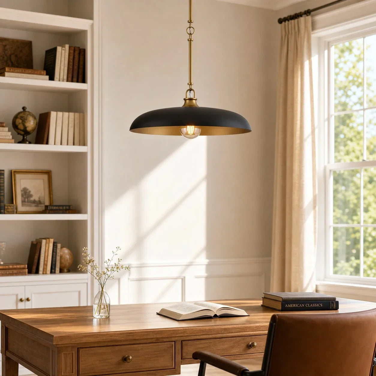 Disc pendant light for loft