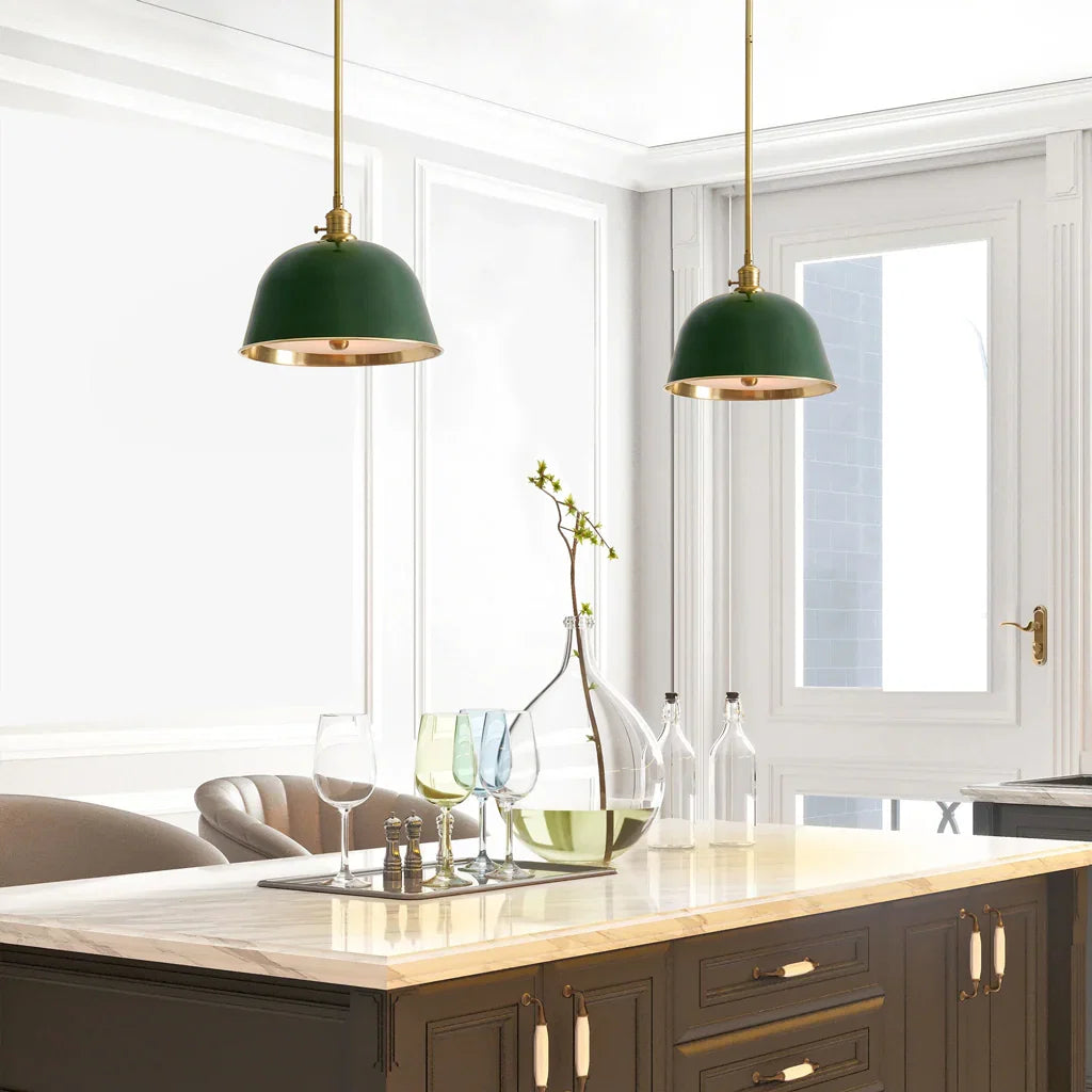 Metal bell pendant light