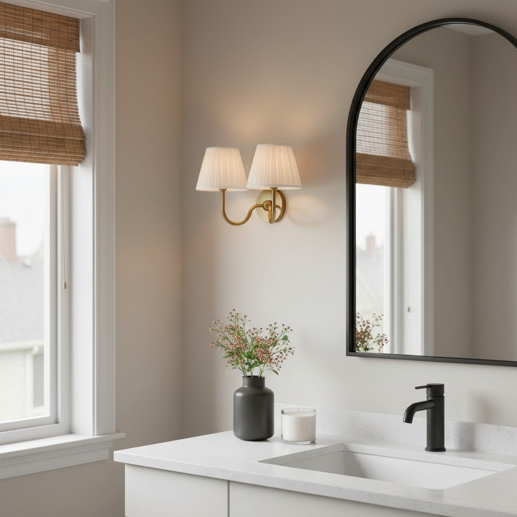 Wall sconce with metal frame