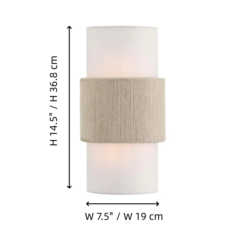 Metal wall sconce with linen shade