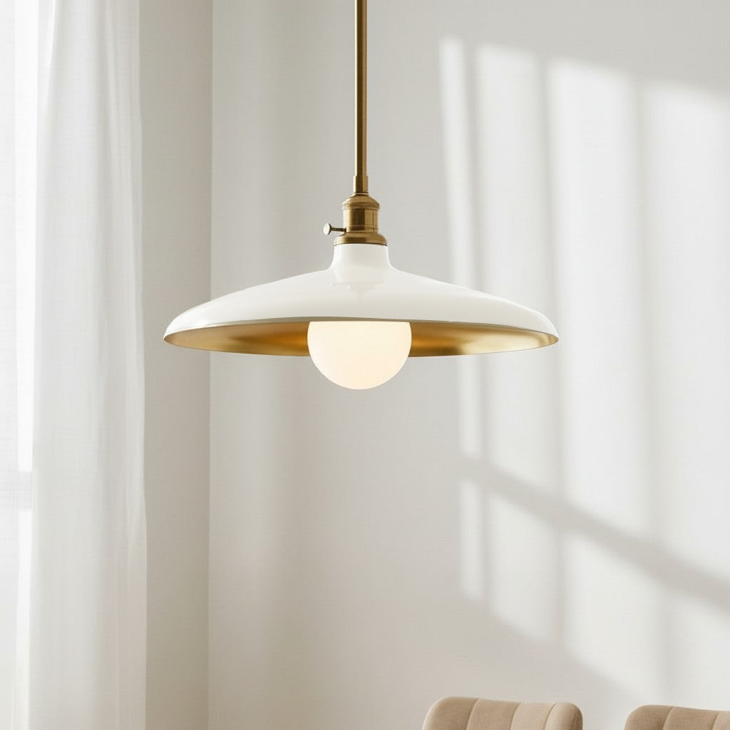 Metal pole pendant light for restaurant