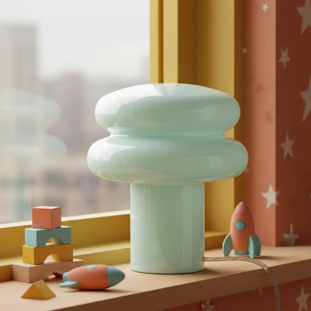 Mushroom glass table lamp for bedroom