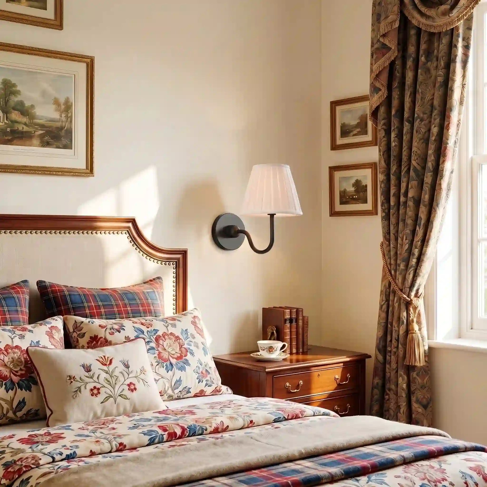 Pleated sconce for reading room