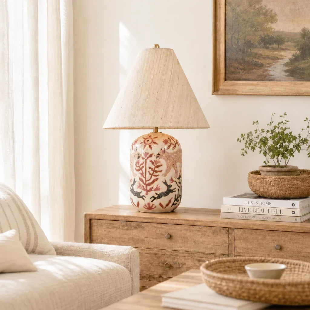 Retro table lamp for living room