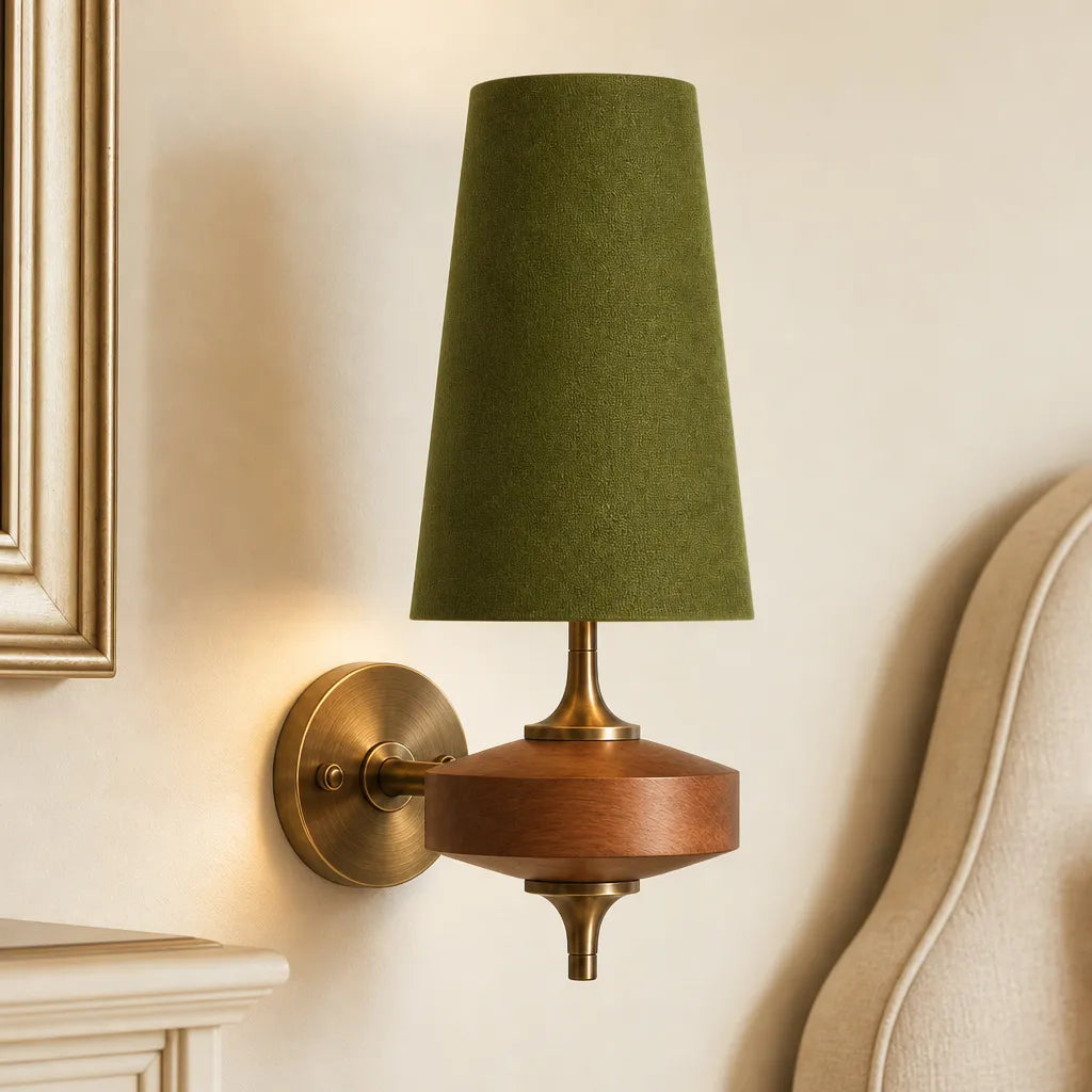 Tapered fabric wall sconce