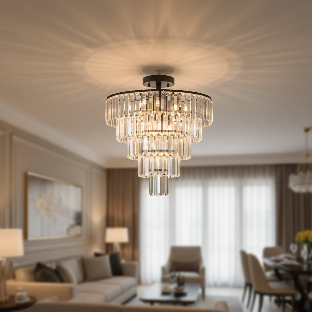 Ten light crystal chandelier