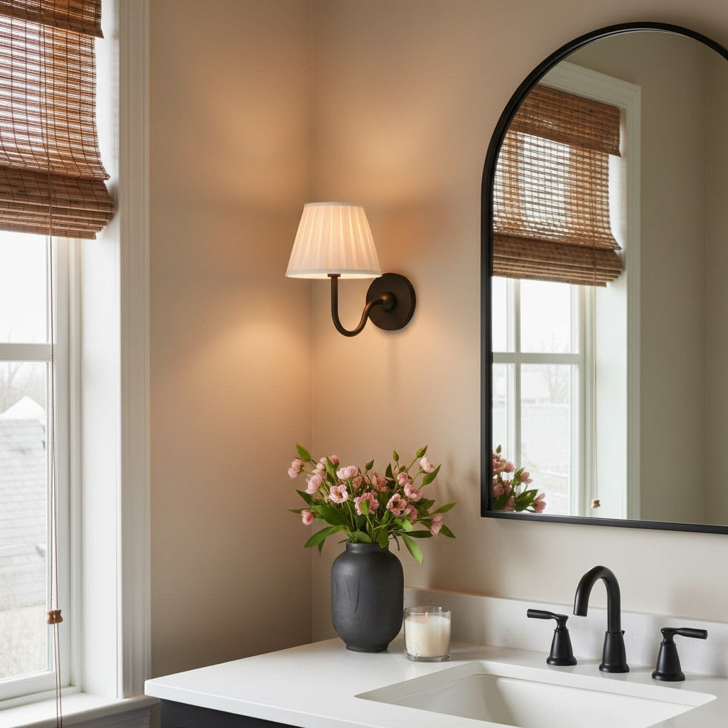 Traditional fabric wall sconce