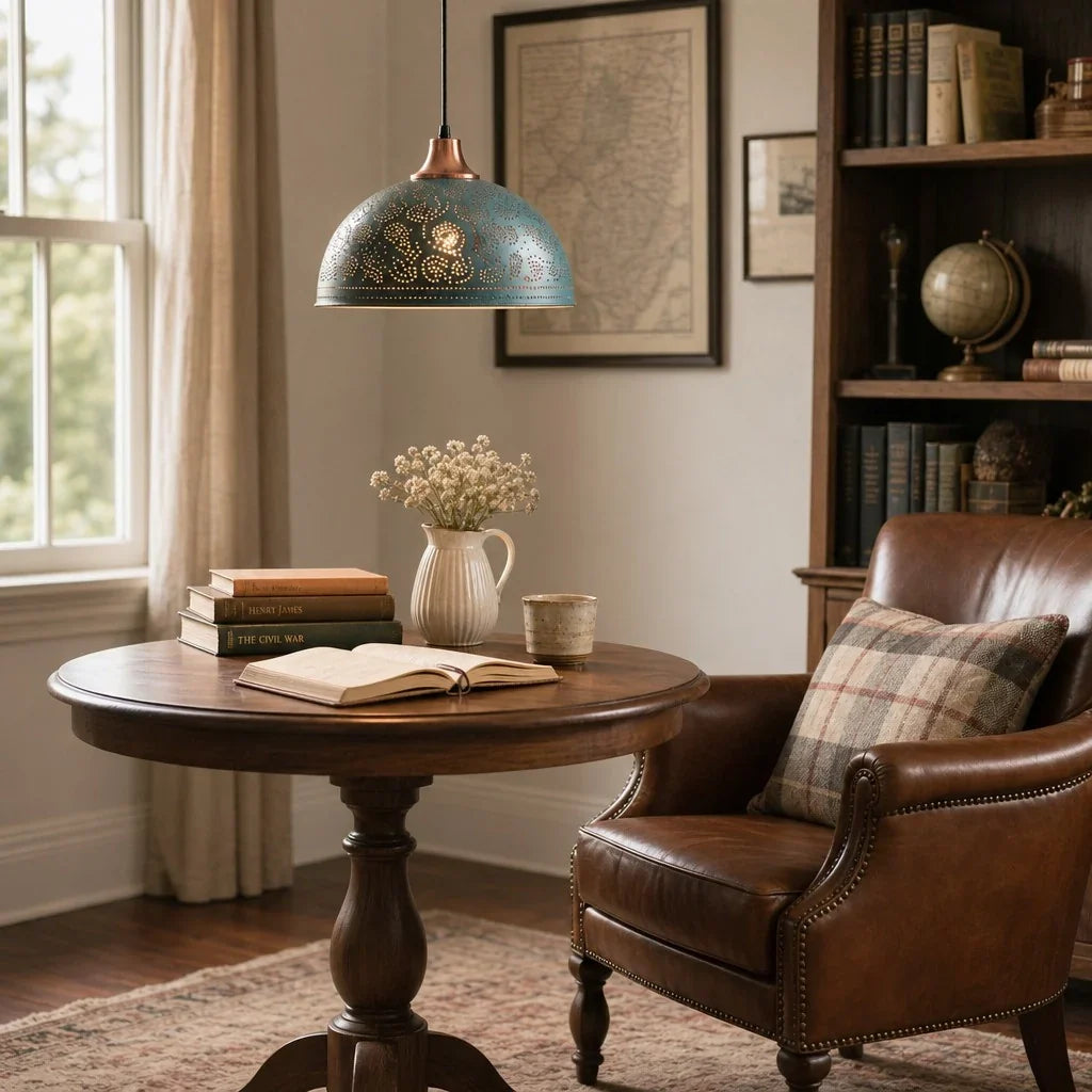 Vintage copper pendant light