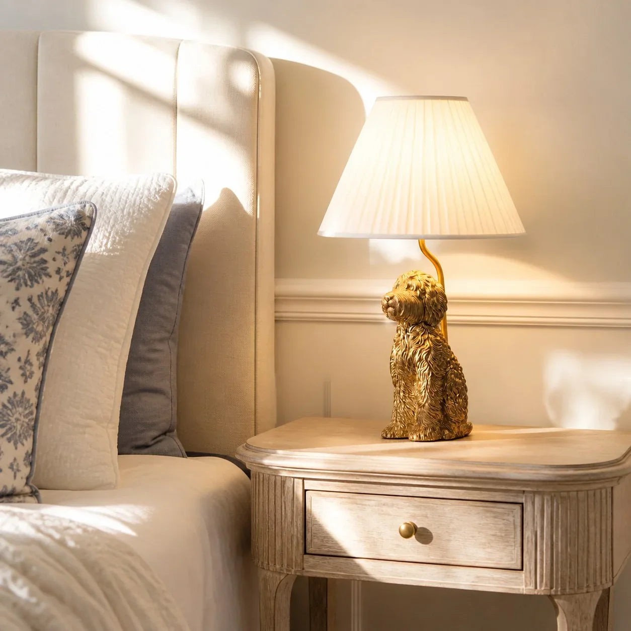 Vintage fabric table lamp