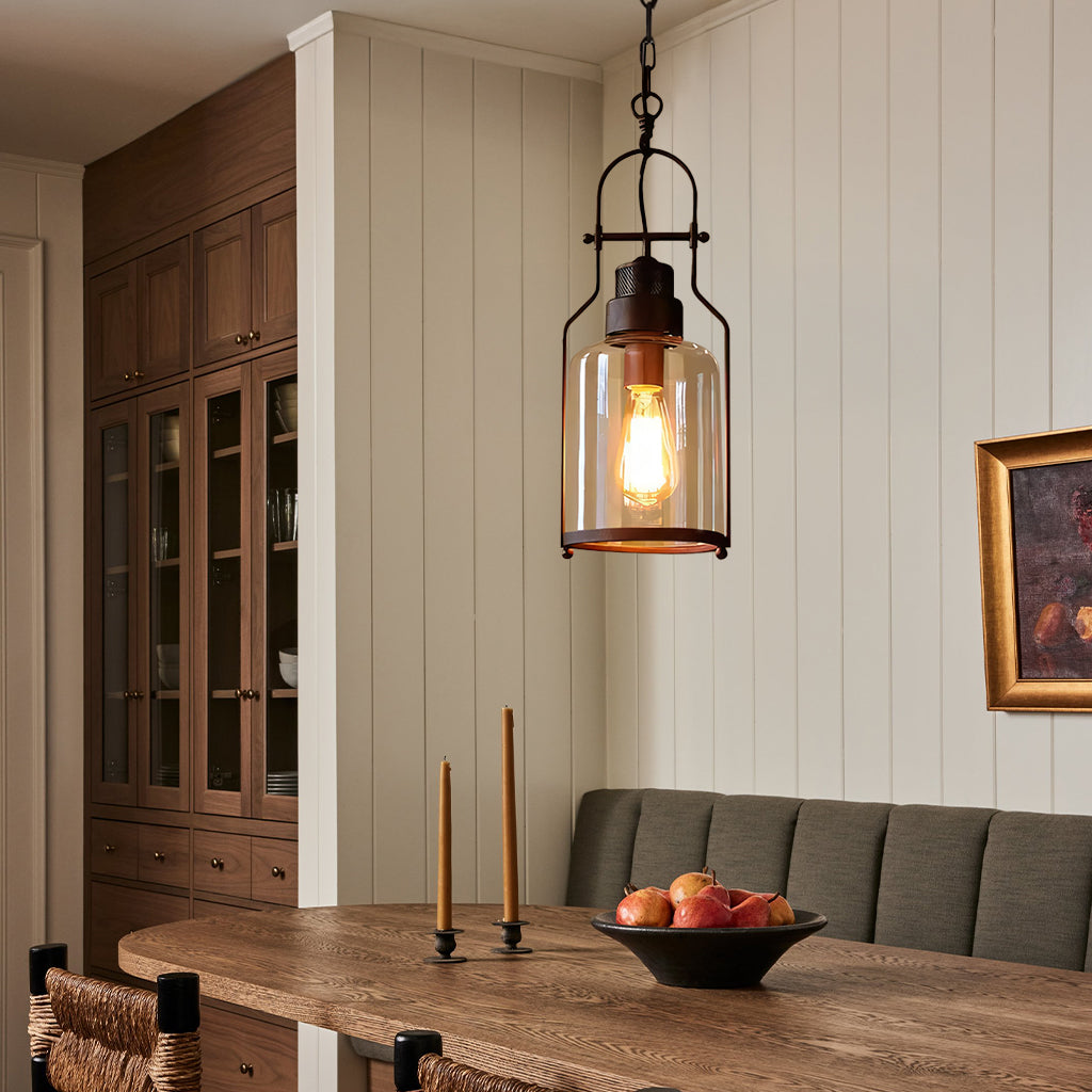 Glass pendant light for bar