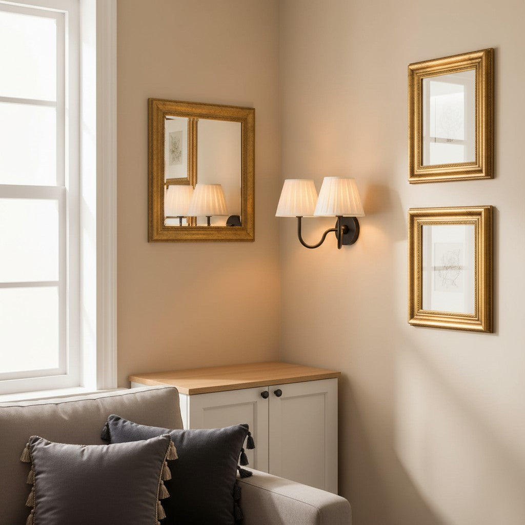 Pleated wall sconce for bedroom