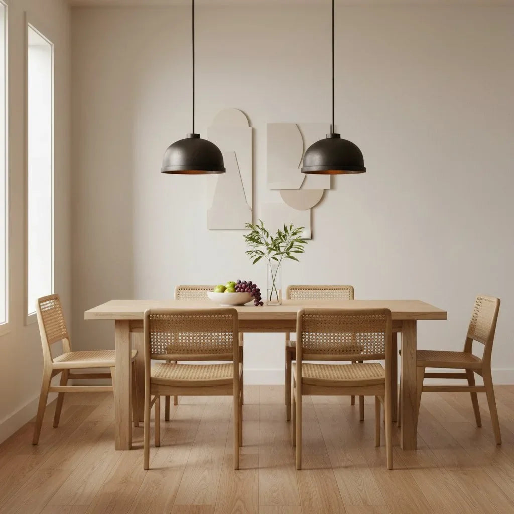 Black aluminum pendant light