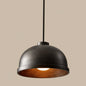Black dome pendant light with cast aluminum shade
