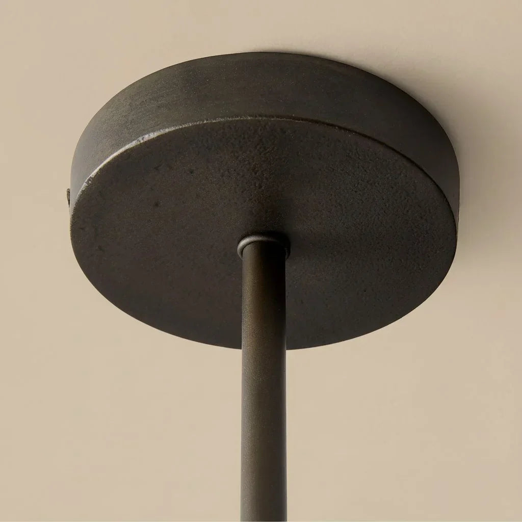 Black metal dome pendant light