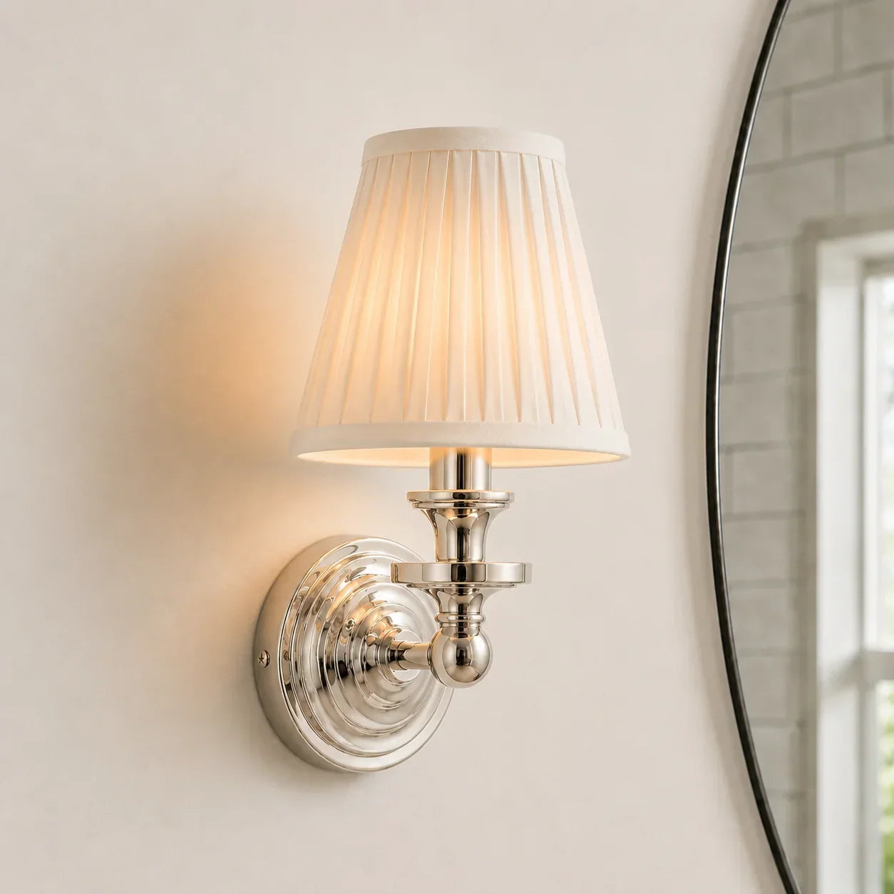 Brass wall sconce for entryway
