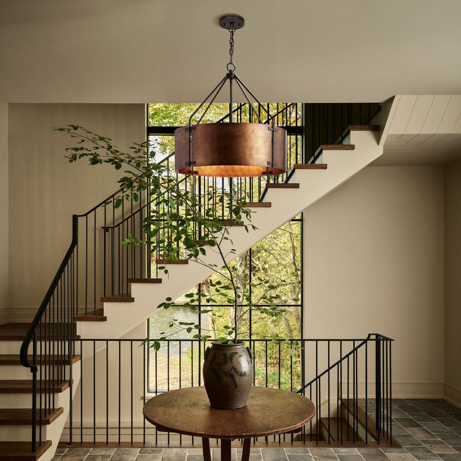 Bronze pendant for breakfast nook