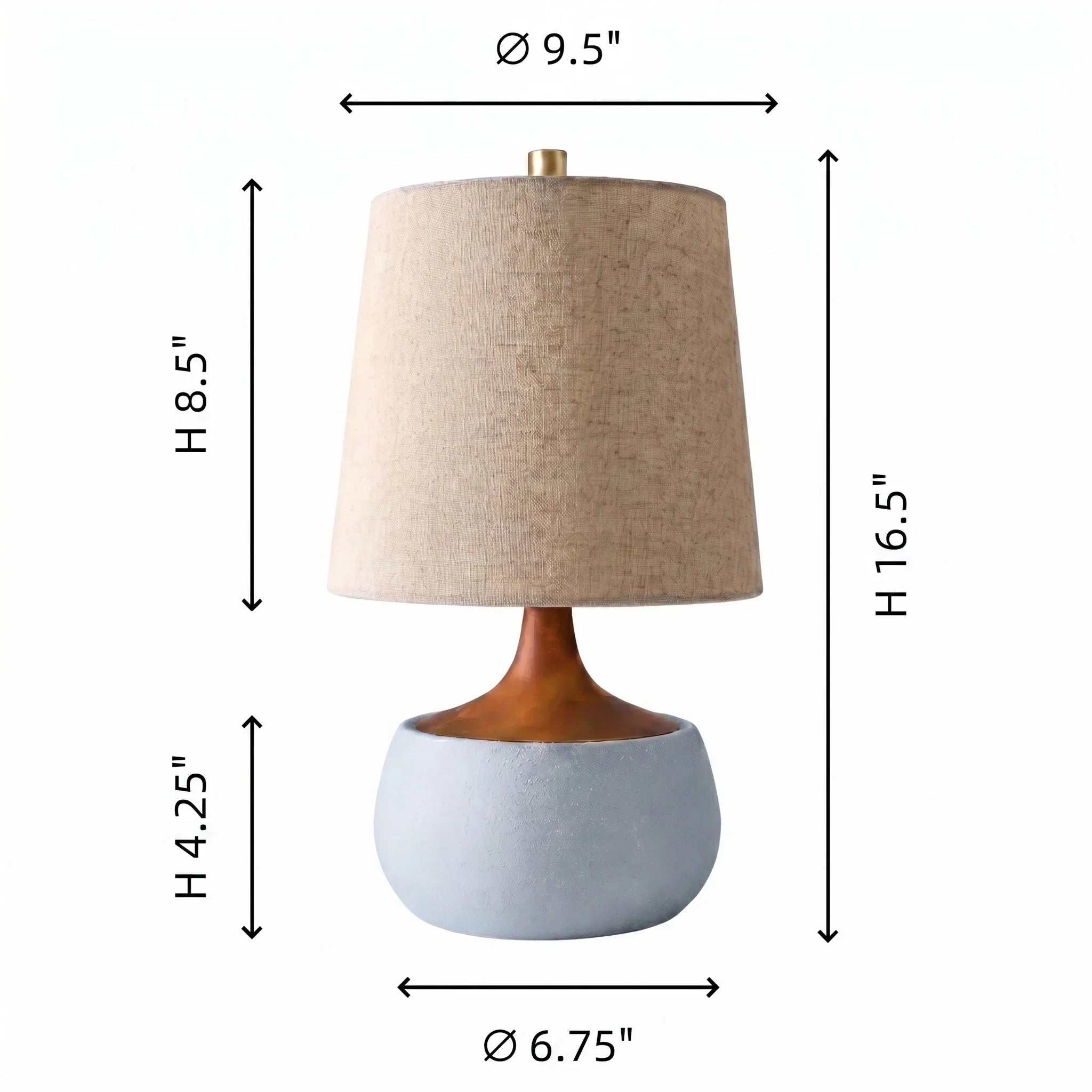 Cement and linen bedside lamp