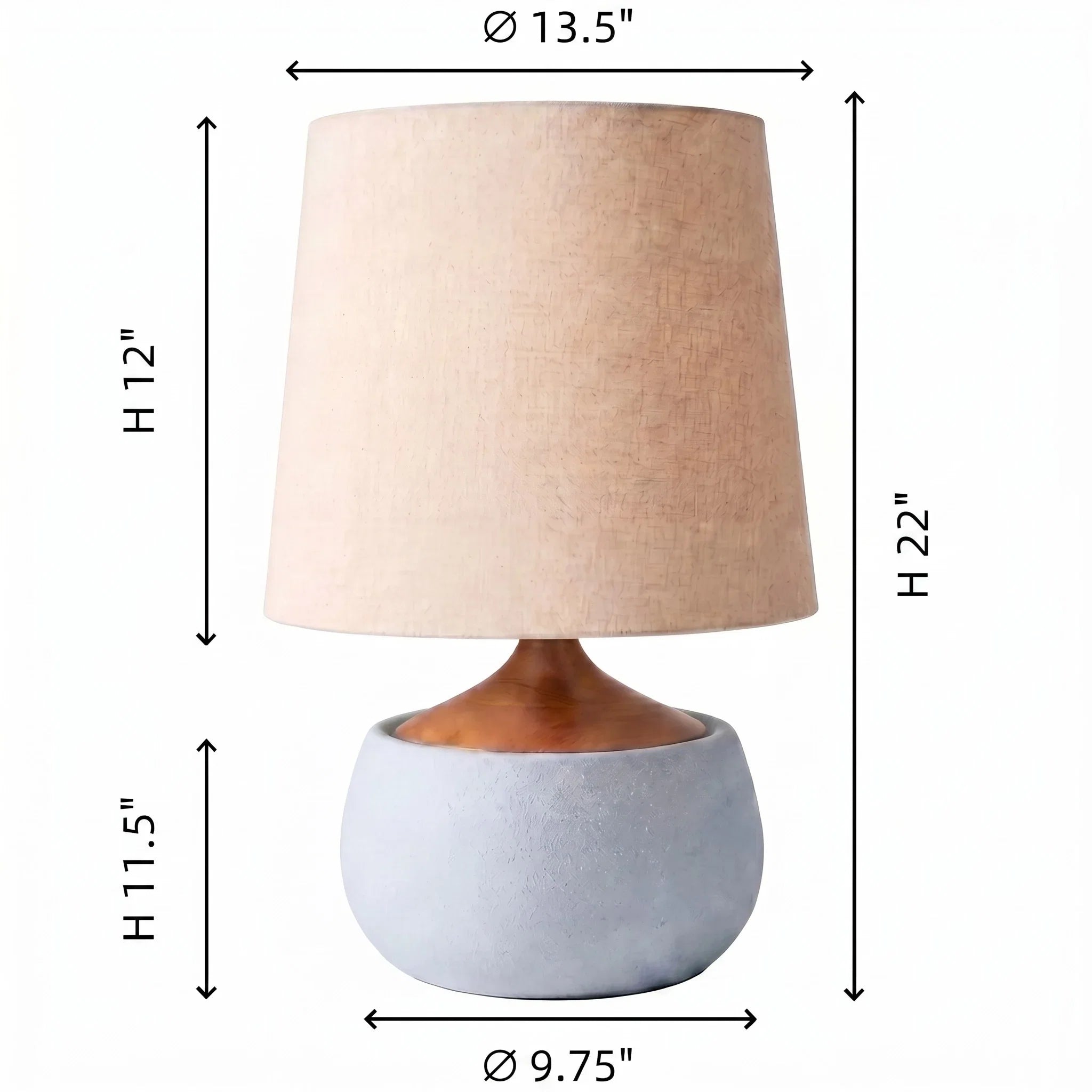 Cement and linen desk lamp