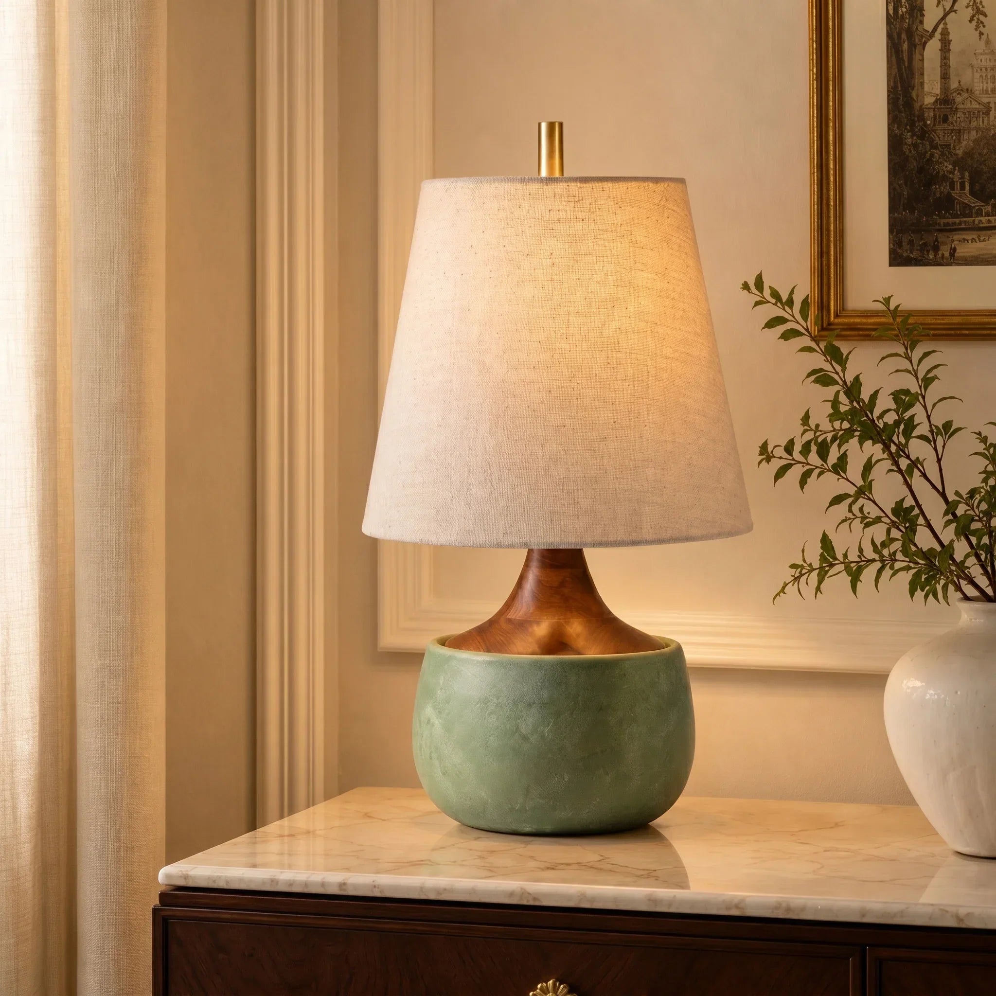 Cement table lamp for bedroom