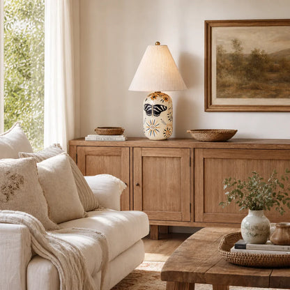 Ceramic lamp for bedside table