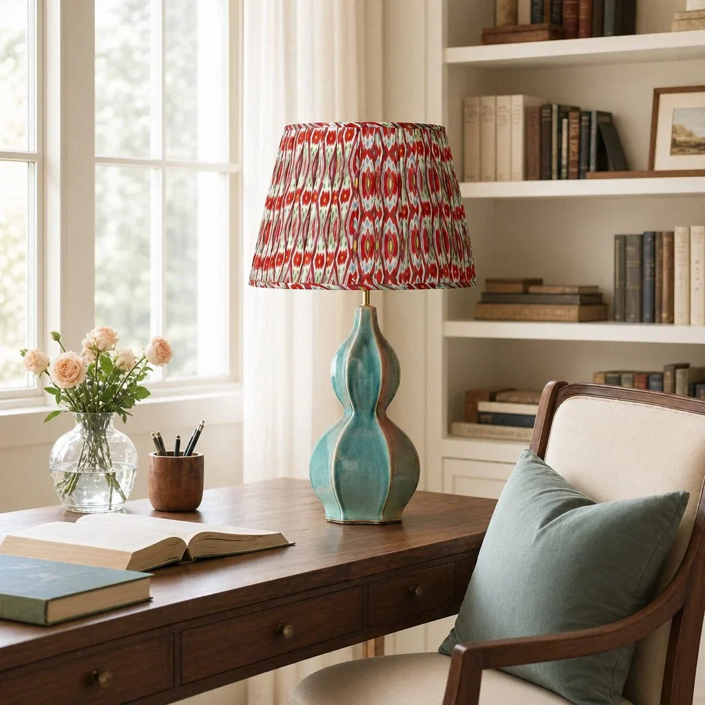 Ceramic table lamp for reading area