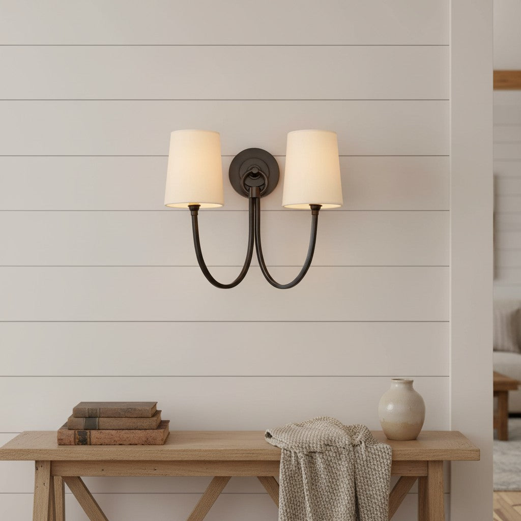 Classic linen wall light