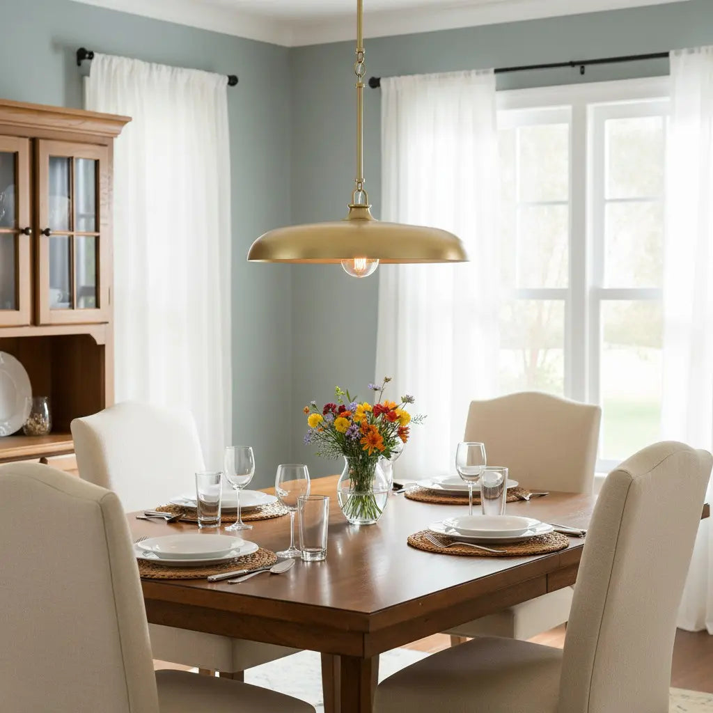 Contemporary metal pendant light