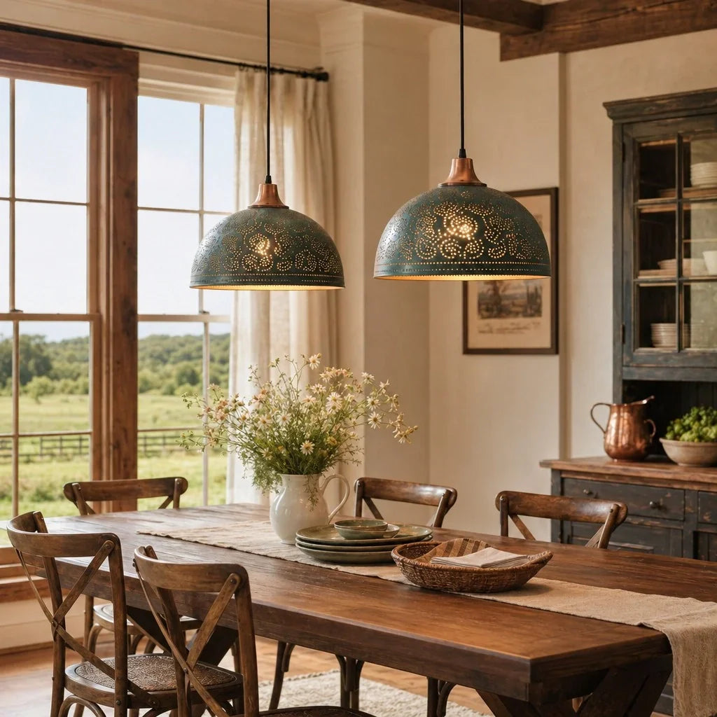 Copper dome pendant light for kitchen