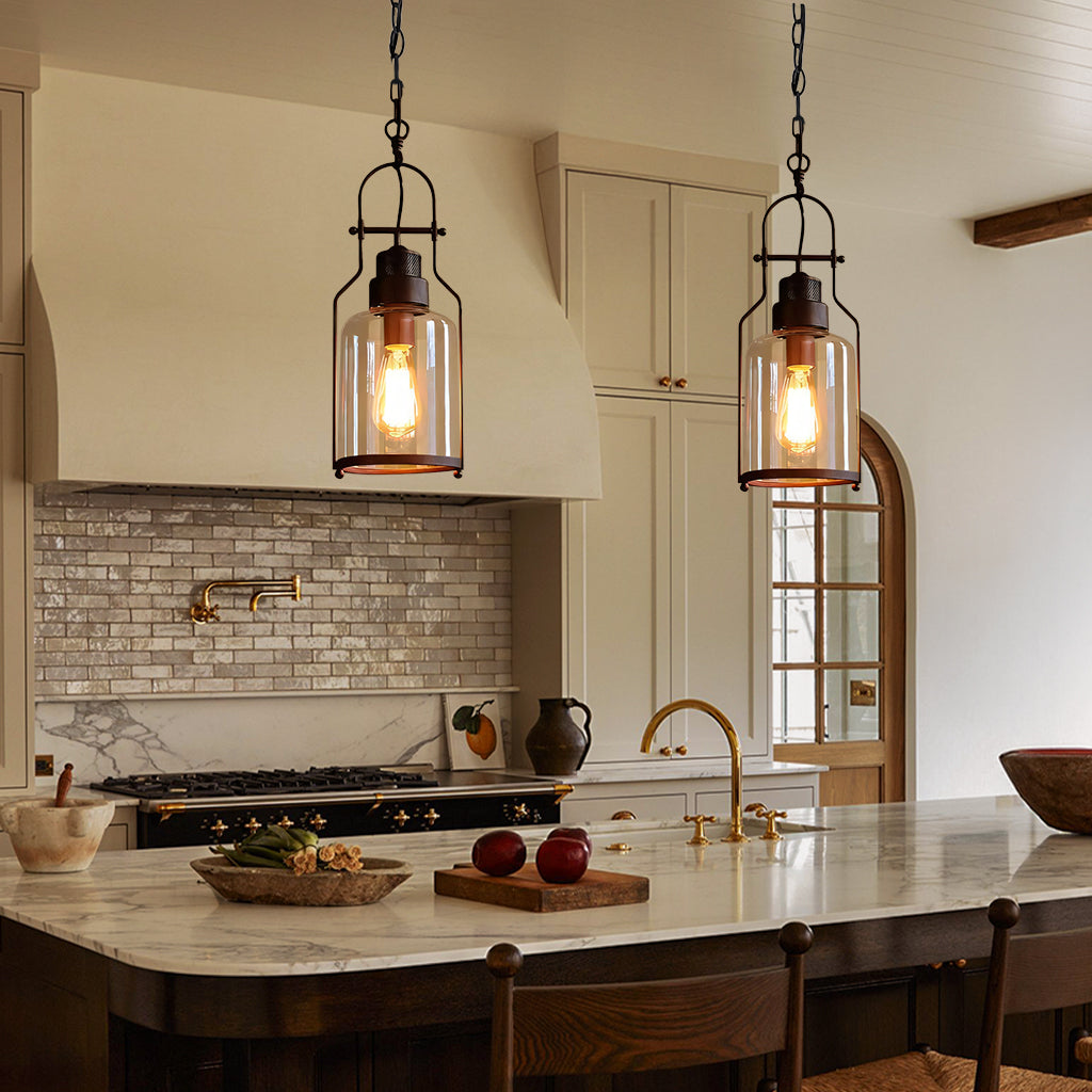 Glass pendant light for dining room