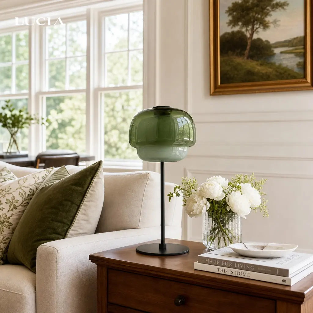 Double dome bedside lamp