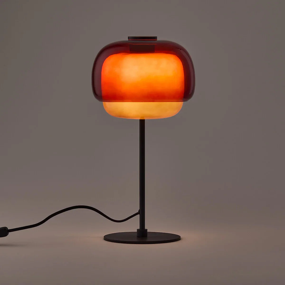 Double glass dome table lamp