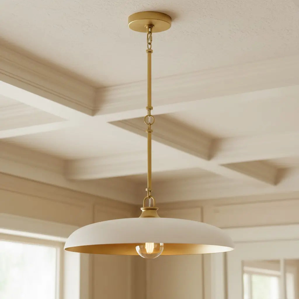 Metal pendant with downward lighting