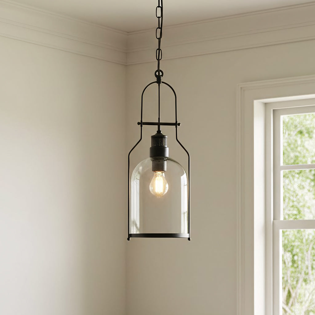 Glass pendant light for entryway