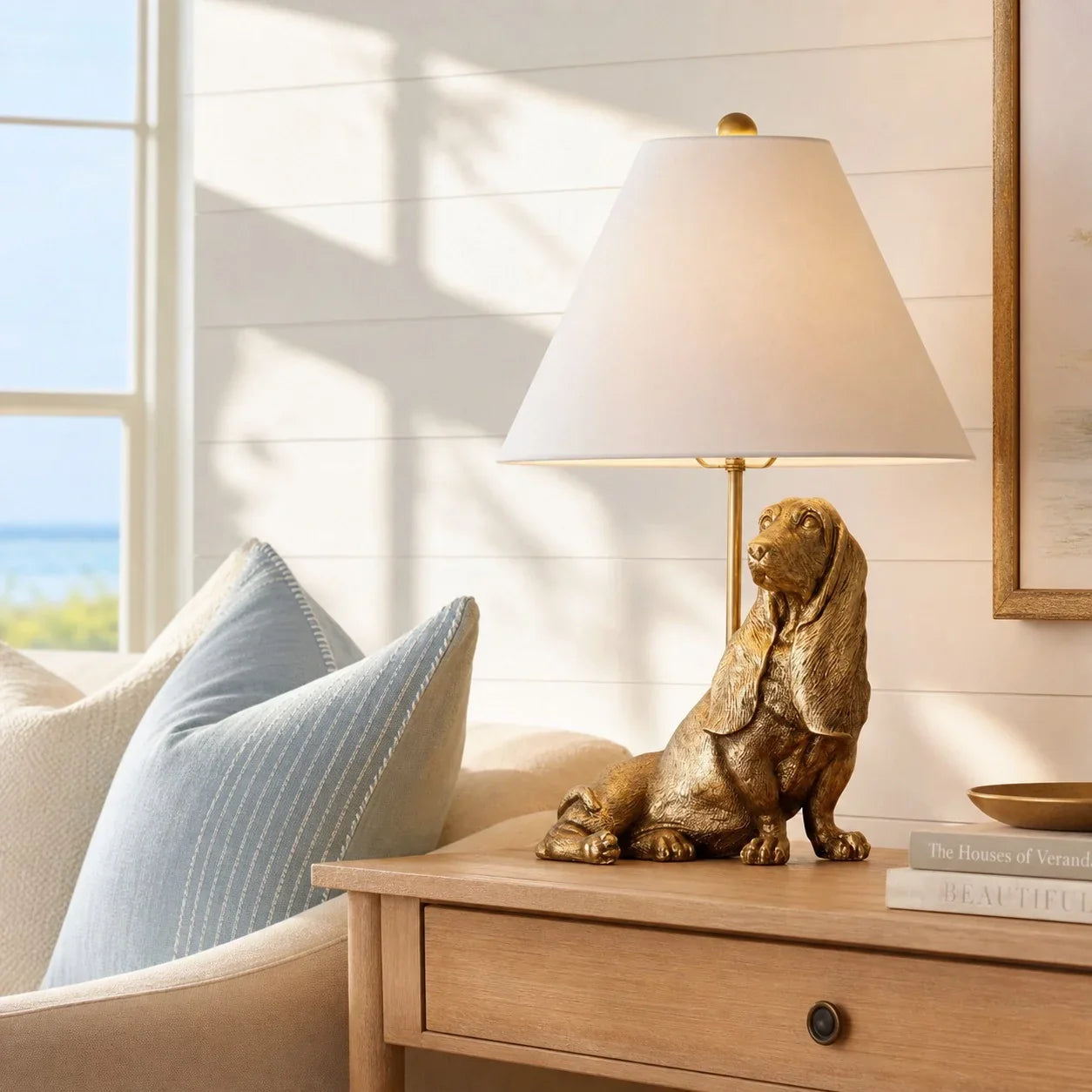 Fabric animal table lamp for bedside