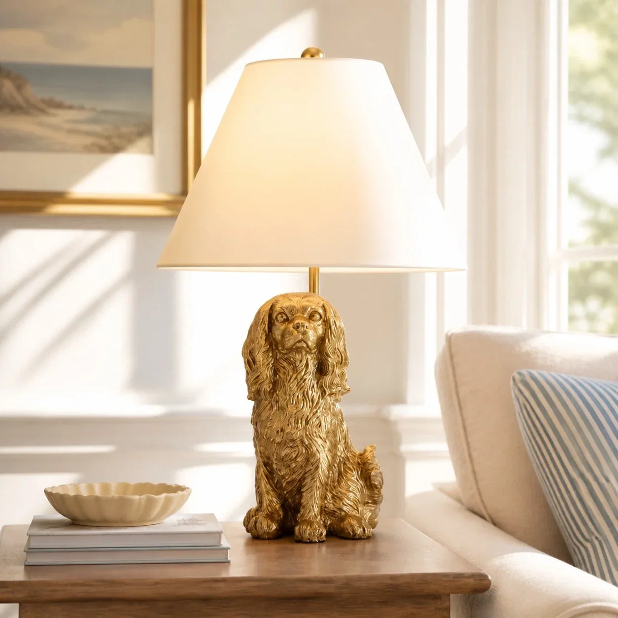 Fabric animal table lamp for living room