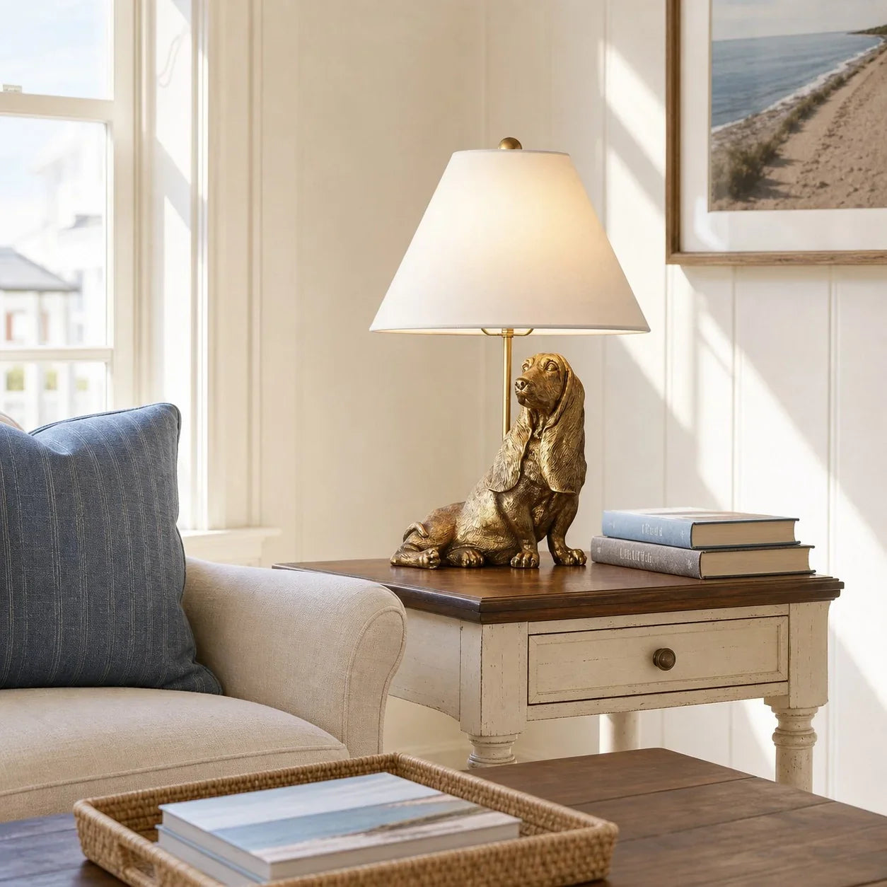Fabric animal table lamp for office