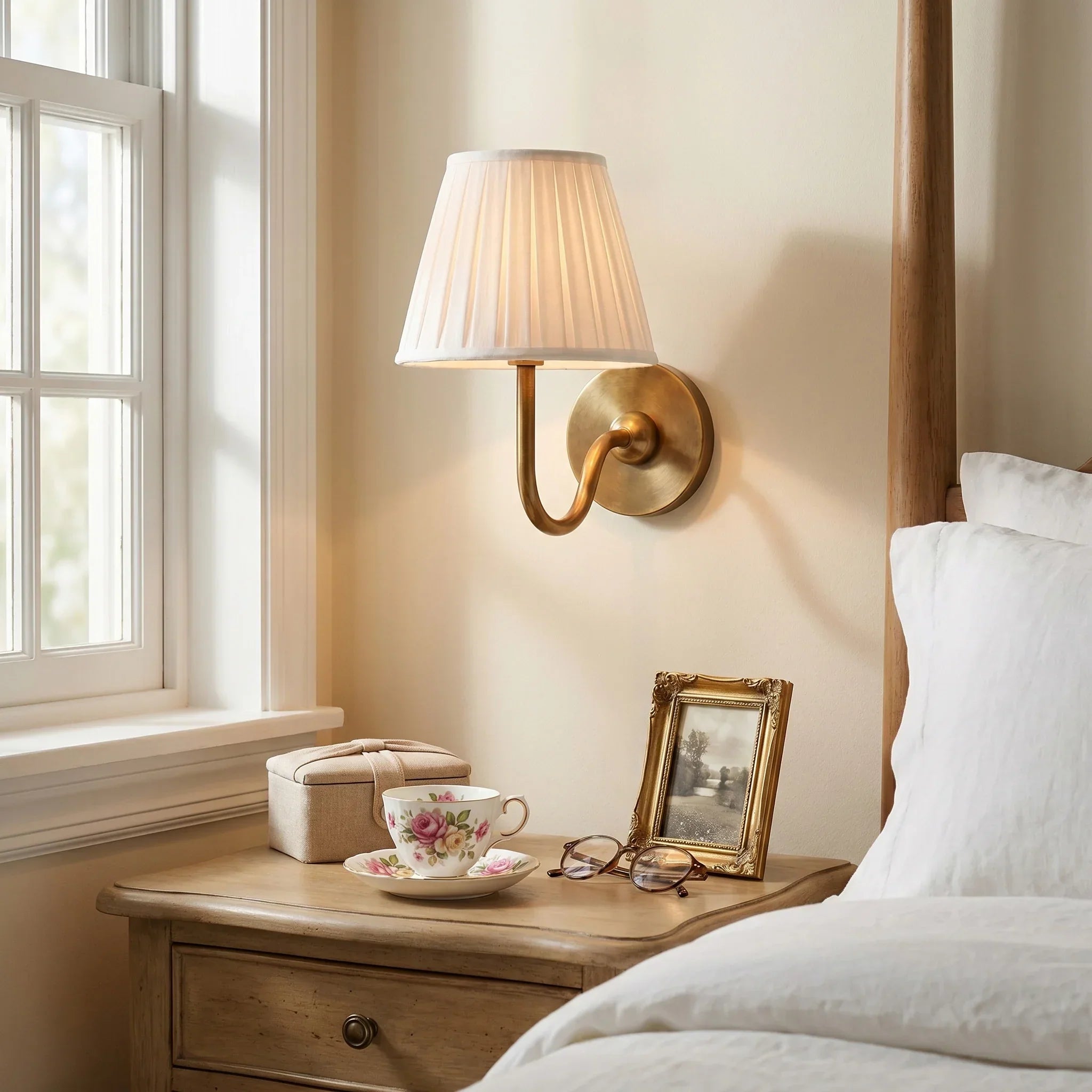 Farmhouse fabric wall light