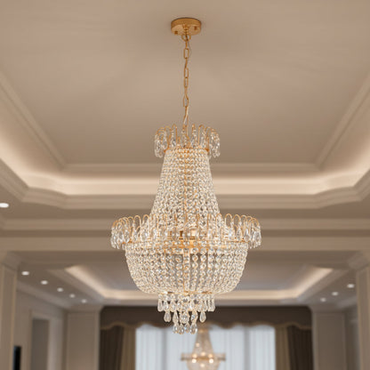 Gold crystal chandelier for bedroom