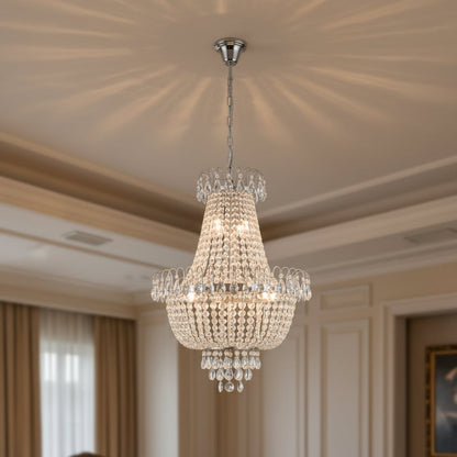 Gold crystal chandelier with multi tier design