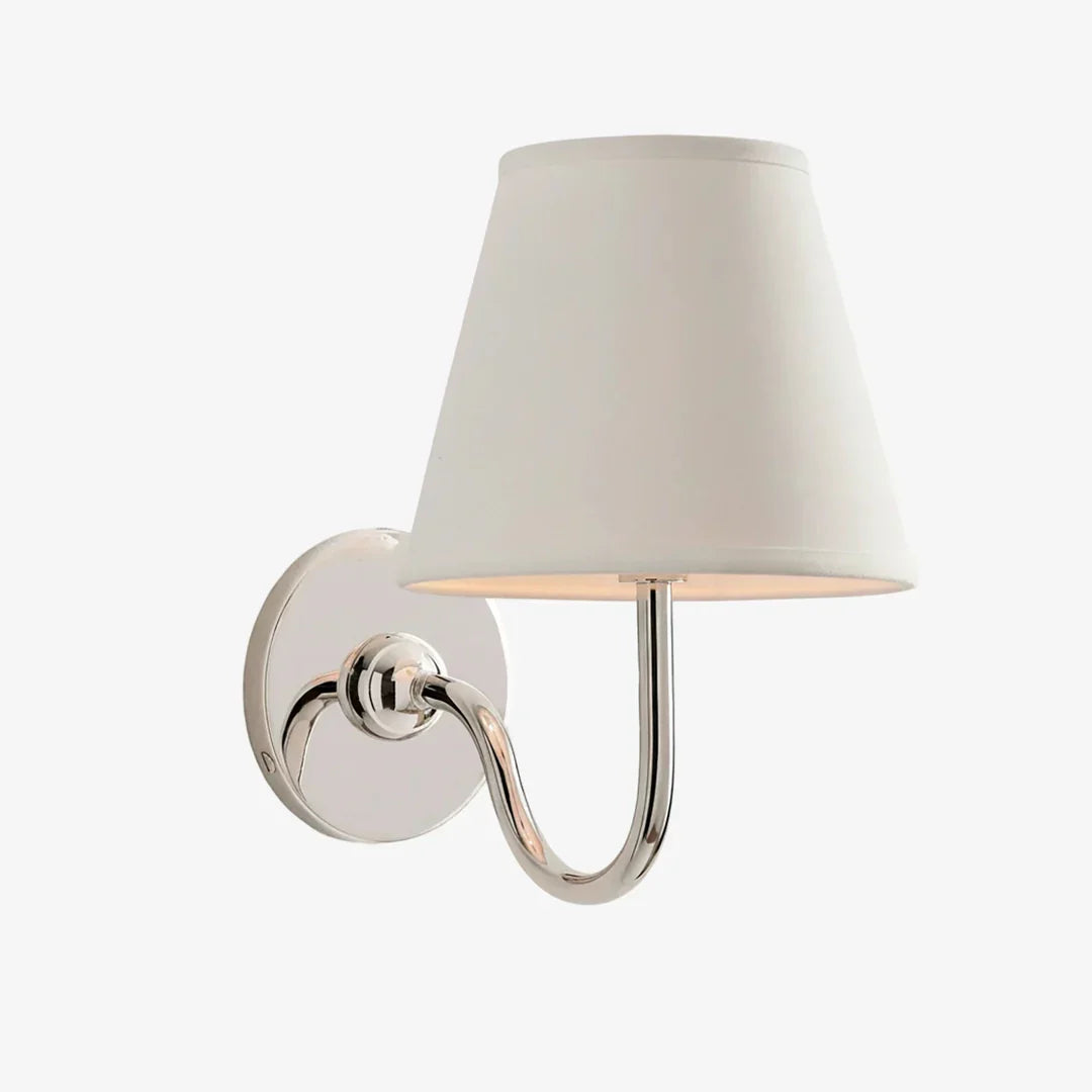 Pleated fabric sconce for hallway