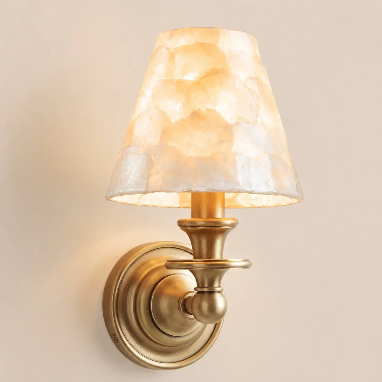 Indoor brass wall light